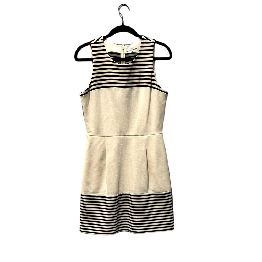 Madewell Black and White Verse Striped Sleeveless Dress Size Medium